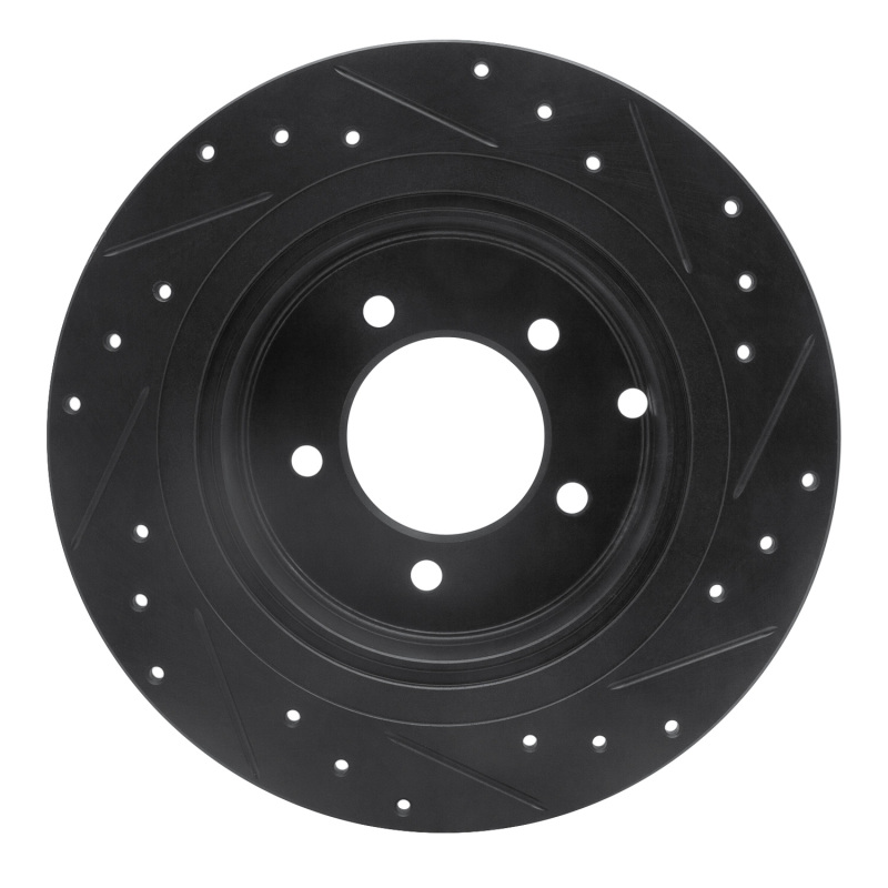 Chrysler 200 Brake Rotor (1) - Rear Left - R1 Concepts - Drilled & Slotted - Black - `07-`17